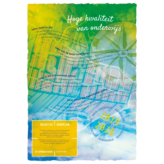 Een jaarplanposter maakt de concrete speerpunten zichtbaar.