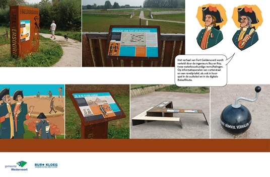 Een overzicht van de samenhang tussen beeldtaal, informatiepanelen en beleefobjecten.